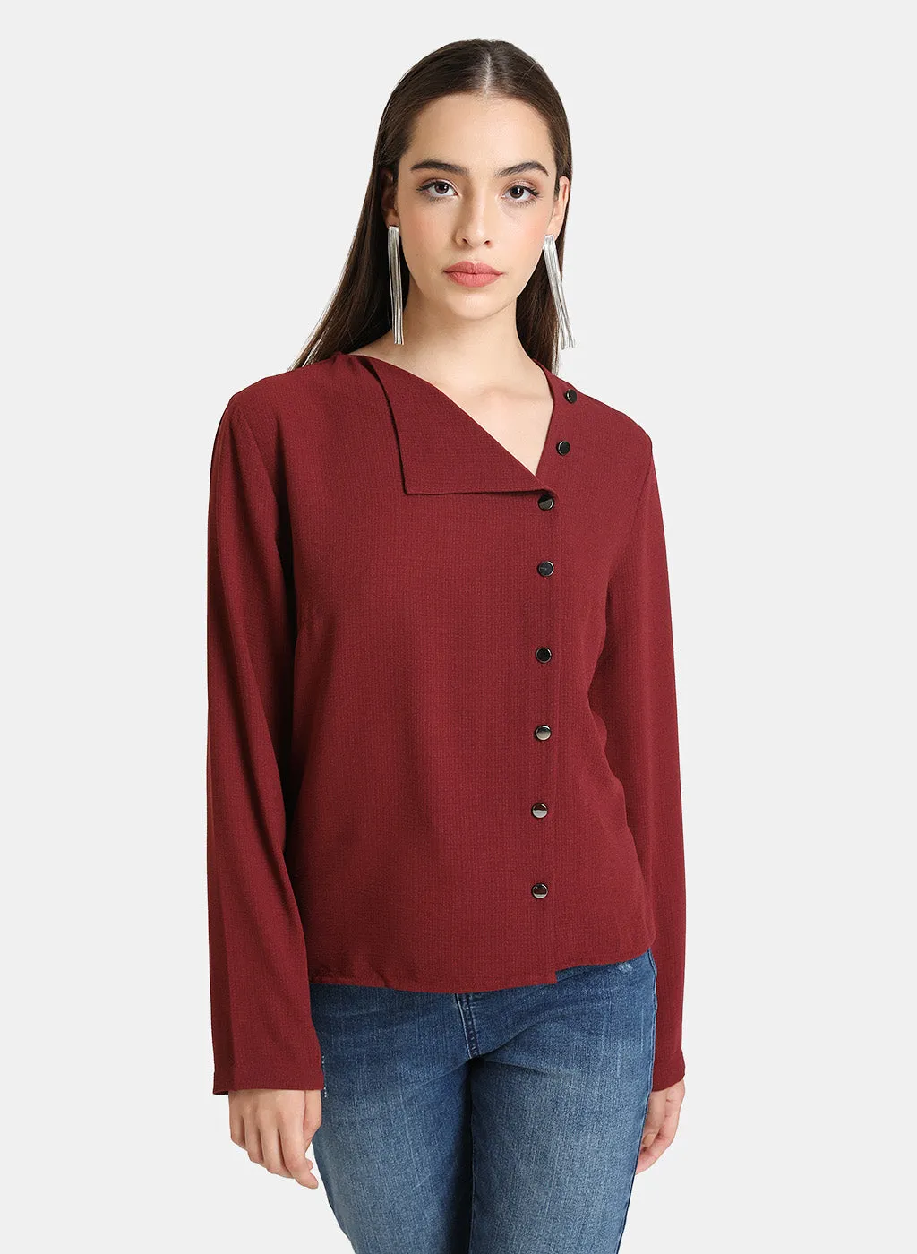 Lurex Button Detailed Shirt