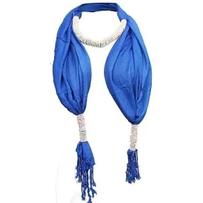 Maasai Beaded Scarf - Blue African scarf and neck wrap