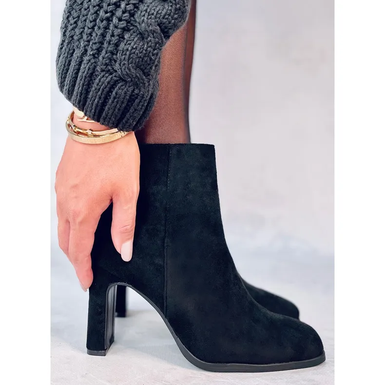 Madison Black Suede heeled boots