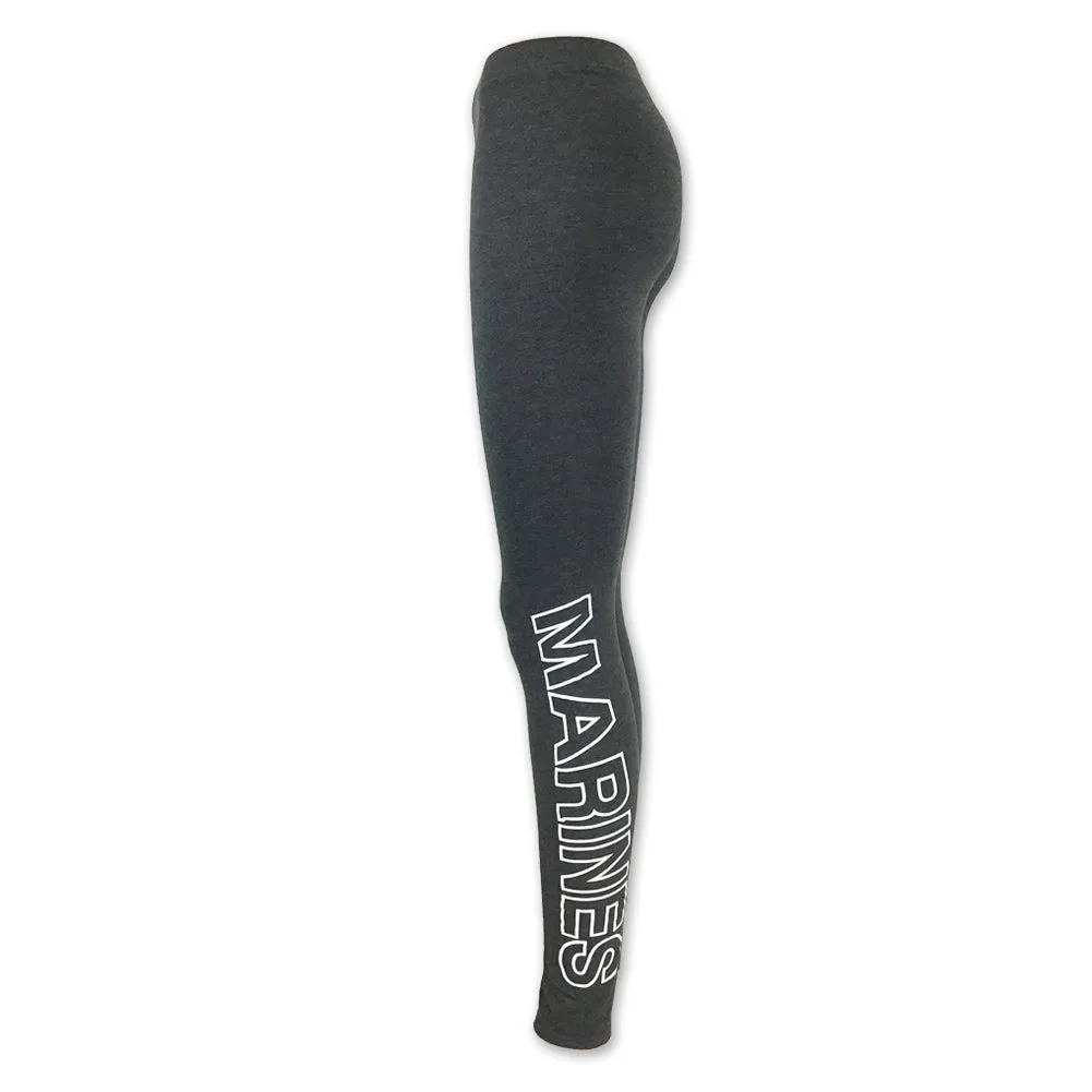 Marines Ladies Love 'Em Longer Leggings (Charcoal)