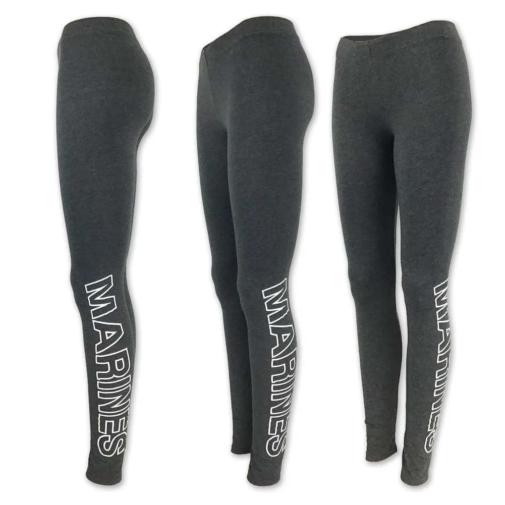 Marines Ladies Love 'Em Longer Leggings (Charcoal)