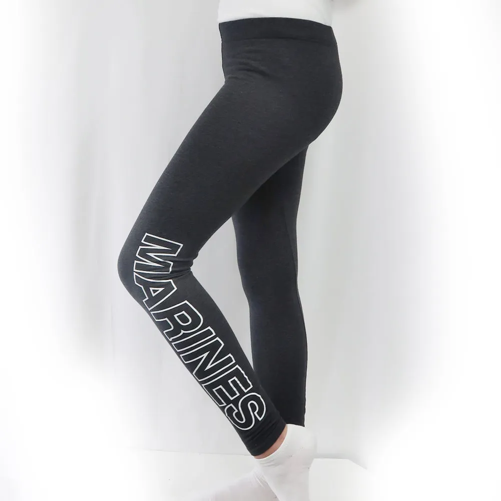 Marines Ladies Love 'Em Longer Leggings (Charcoal)