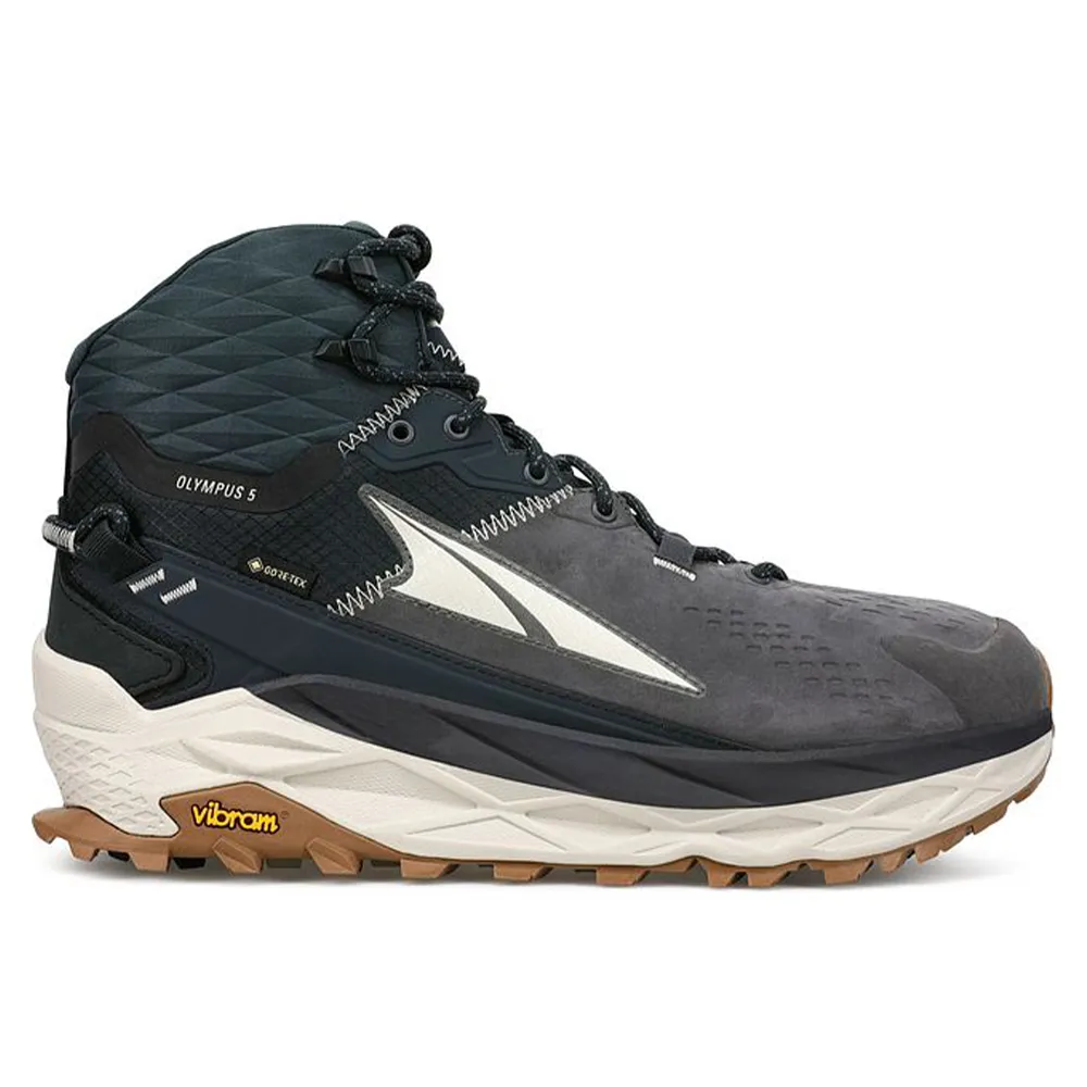 Men's Altra Olympus 5 Hike Mid GTX, Black/Gray, 12 D Medium