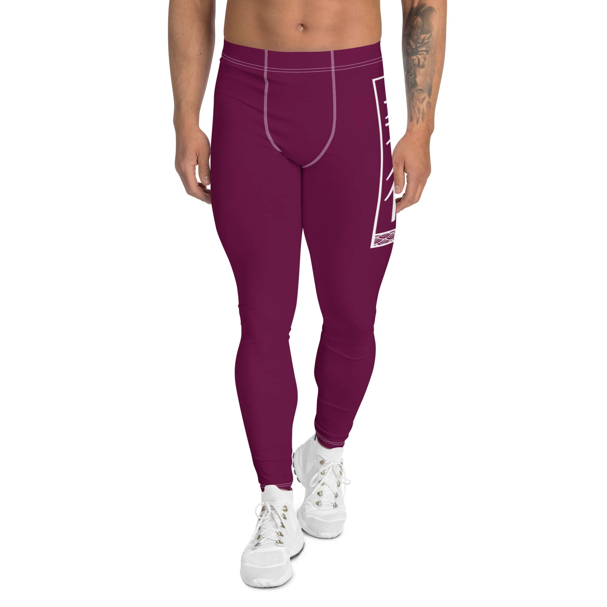 Men's Athletic Workout Leggings For Jiu Jitsu 013 - Tyrian Purple