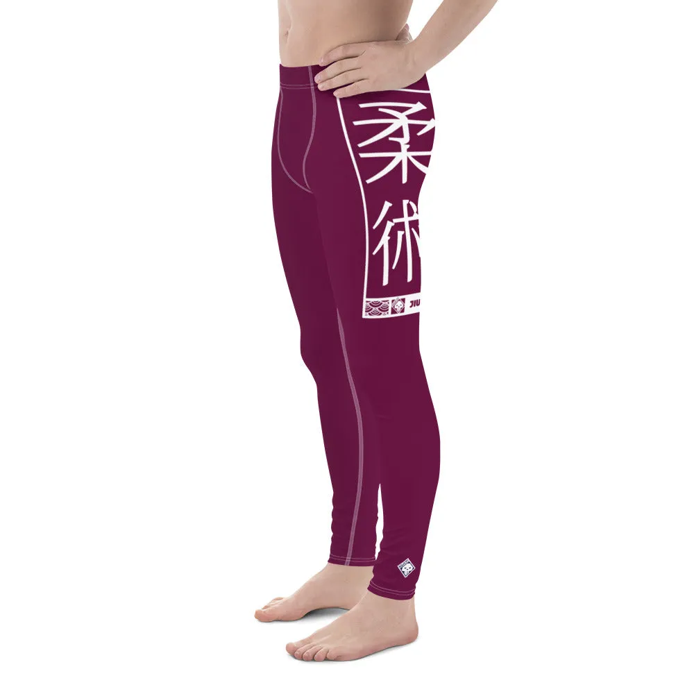 Men's Athletic Workout Leggings For Jiu Jitsu 013 - Tyrian Purple