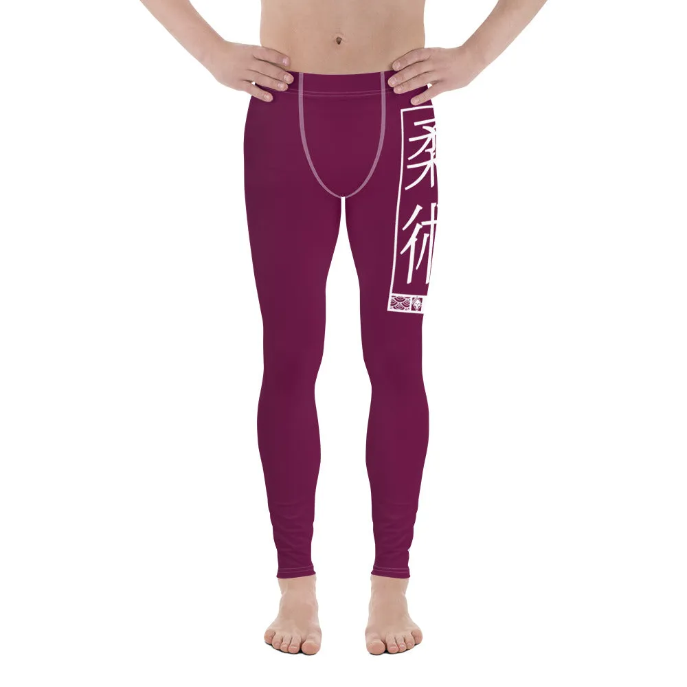 Men's Athletic Workout Leggings For Jiu Jitsu 013 - Tyrian Purple