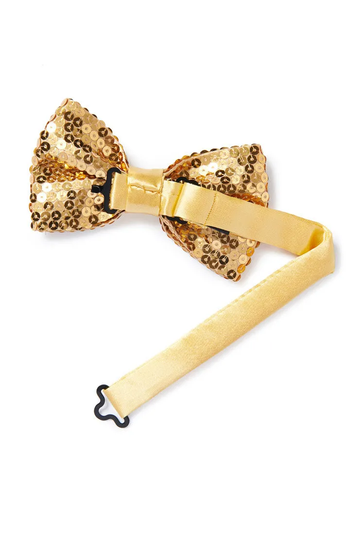 Men's Sequin Bow Tie - Champagne Gold