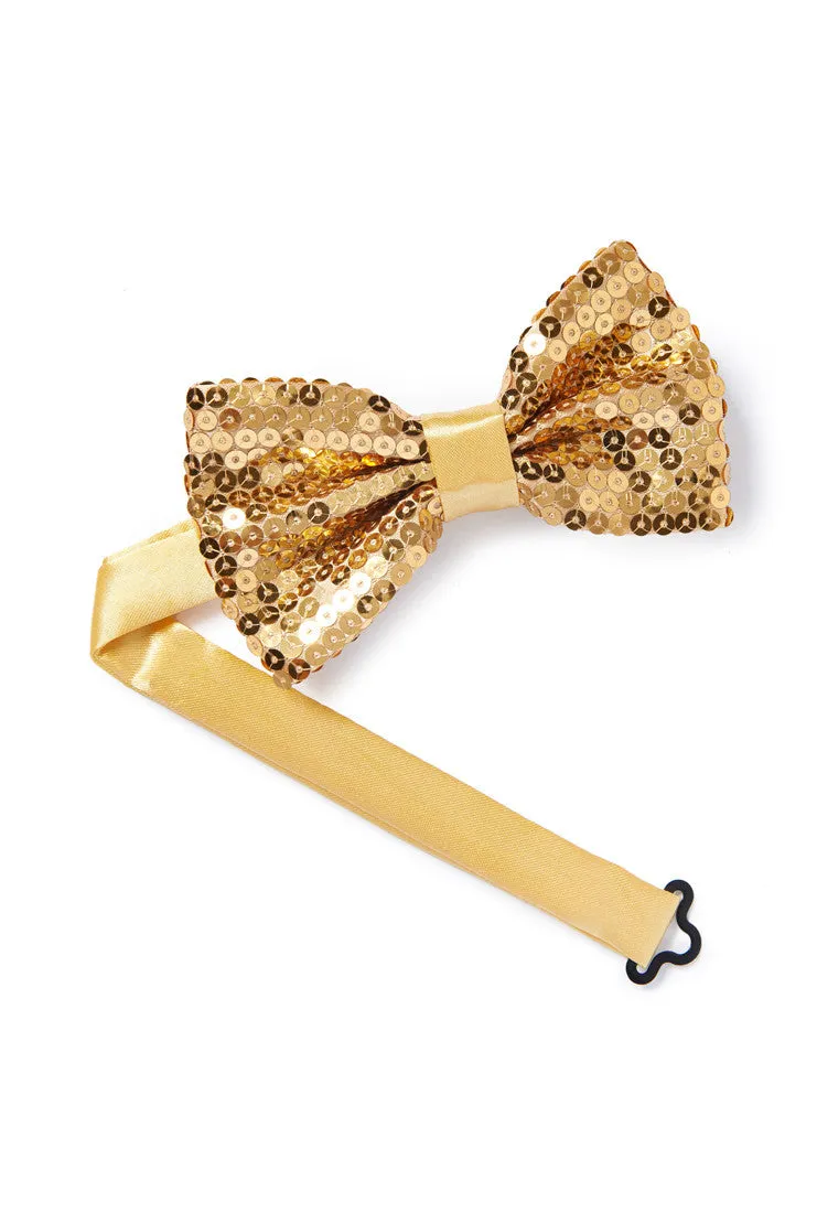 Men's Sequin Bow Tie - Champagne Gold