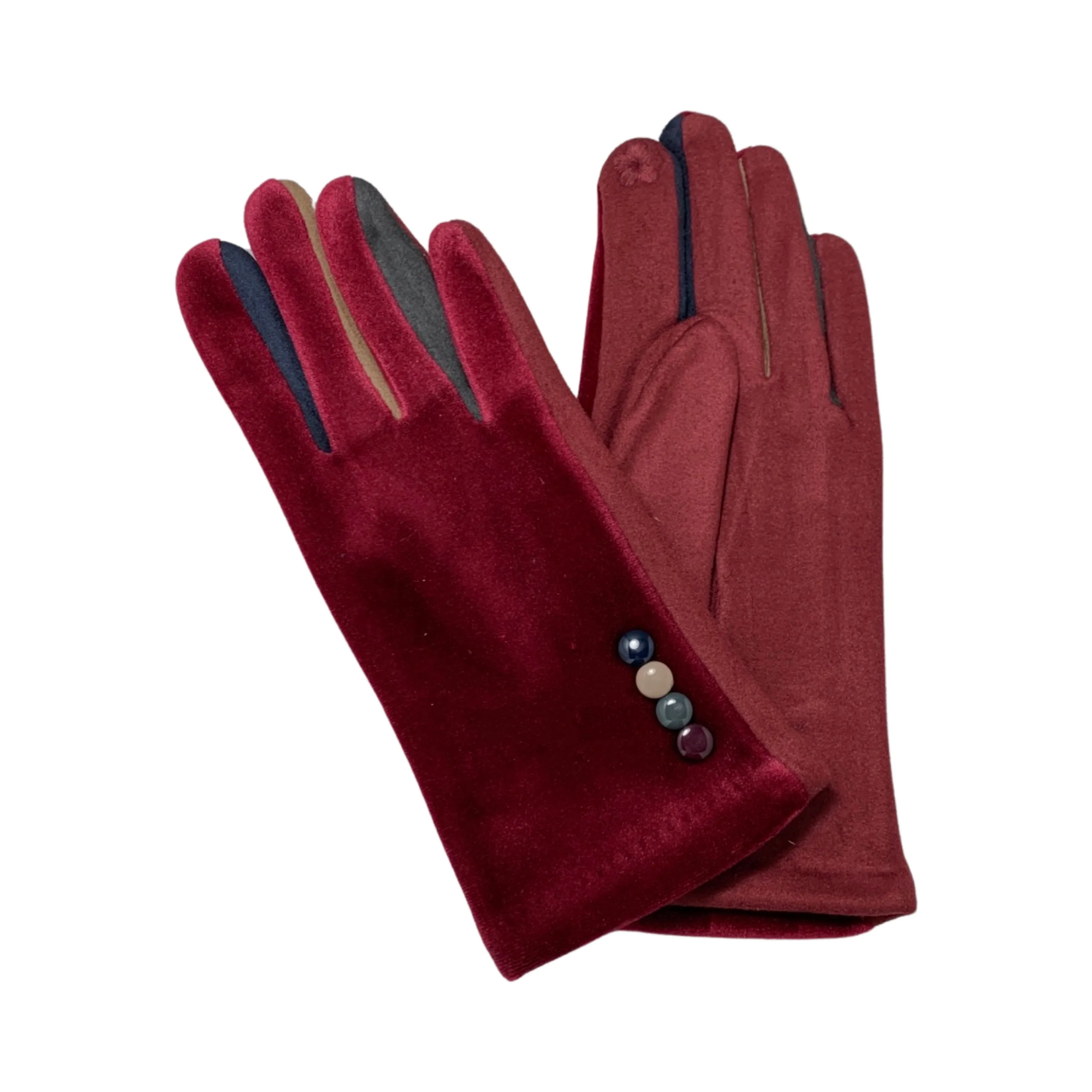 Multi Button Glove Red