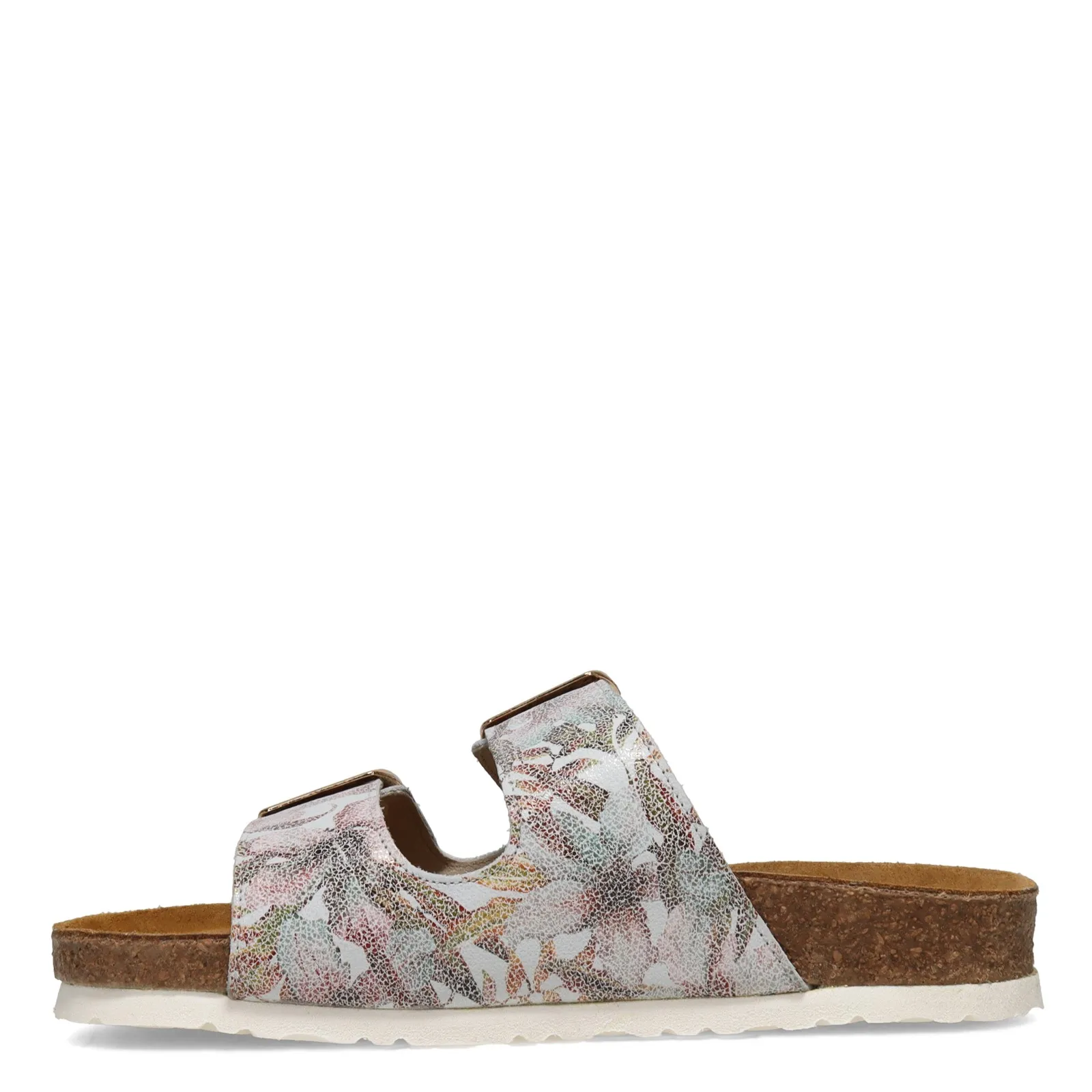 Naot Womens Santa Barbara Two Strap Slide Sandal- Floral Leather