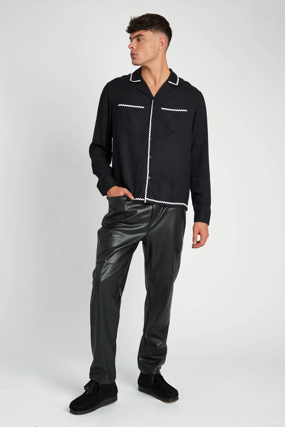 NOTH VEGAN LEATHER CARGO TROUSER