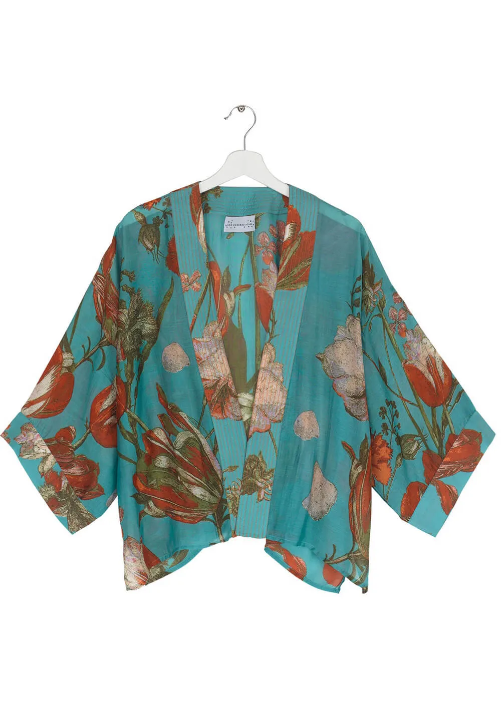 One Hundred Stars Tulip Short Kimono Blue