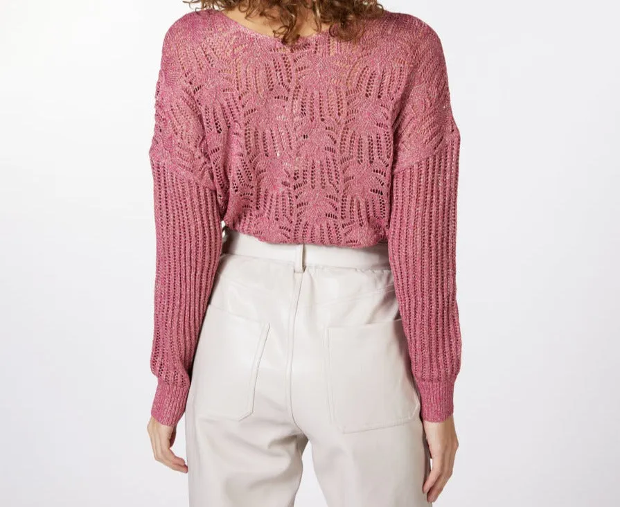 Open Knit Sweater With Lurex