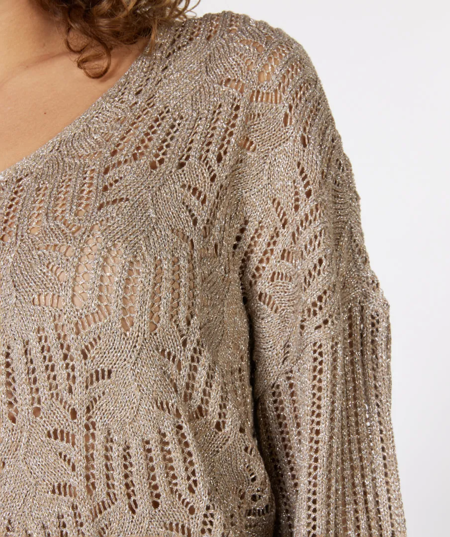 Open Knit Sweater With Lurex