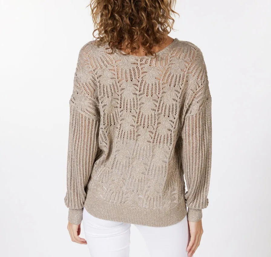 Open Knit Sweater With Lurex