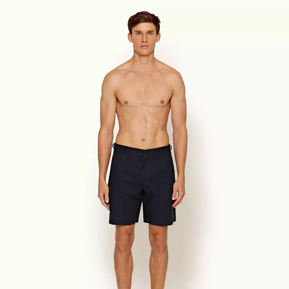 Orlebar Brown - Norwich Linen Shorts in Navy