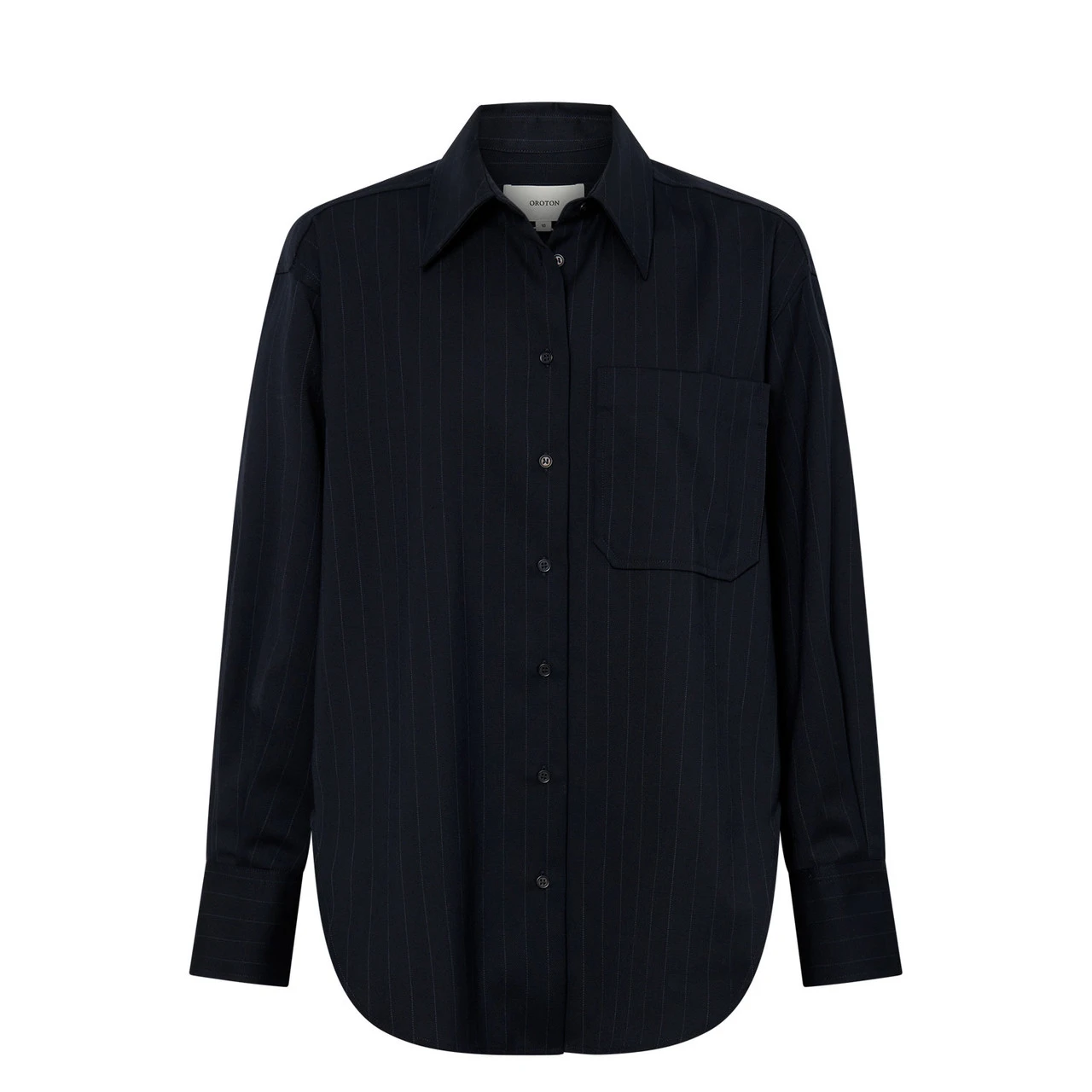 --Pinstripe Overshirt-