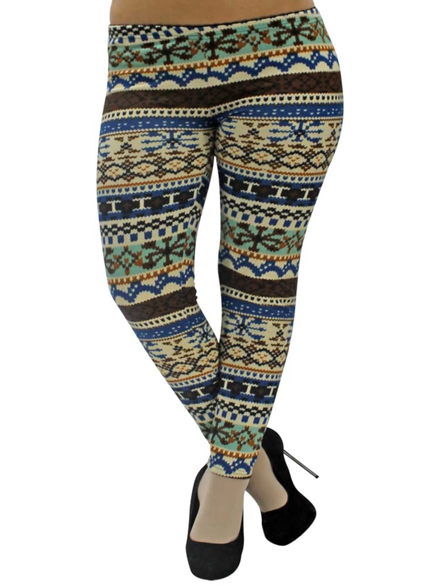 Plus Size Colorful Snowflake Print Leggings