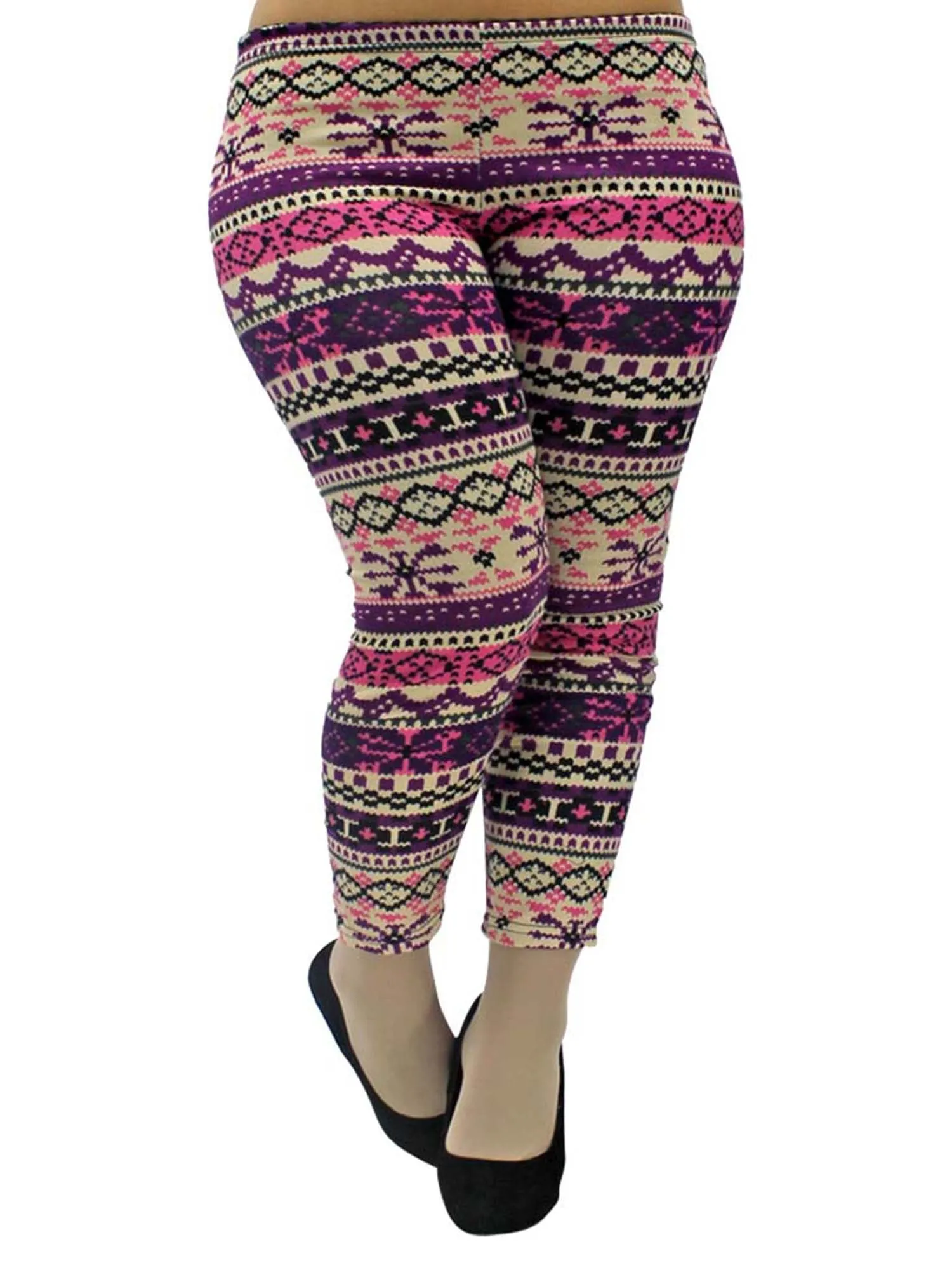 Plus Size Colorful Snowflake Print Leggings