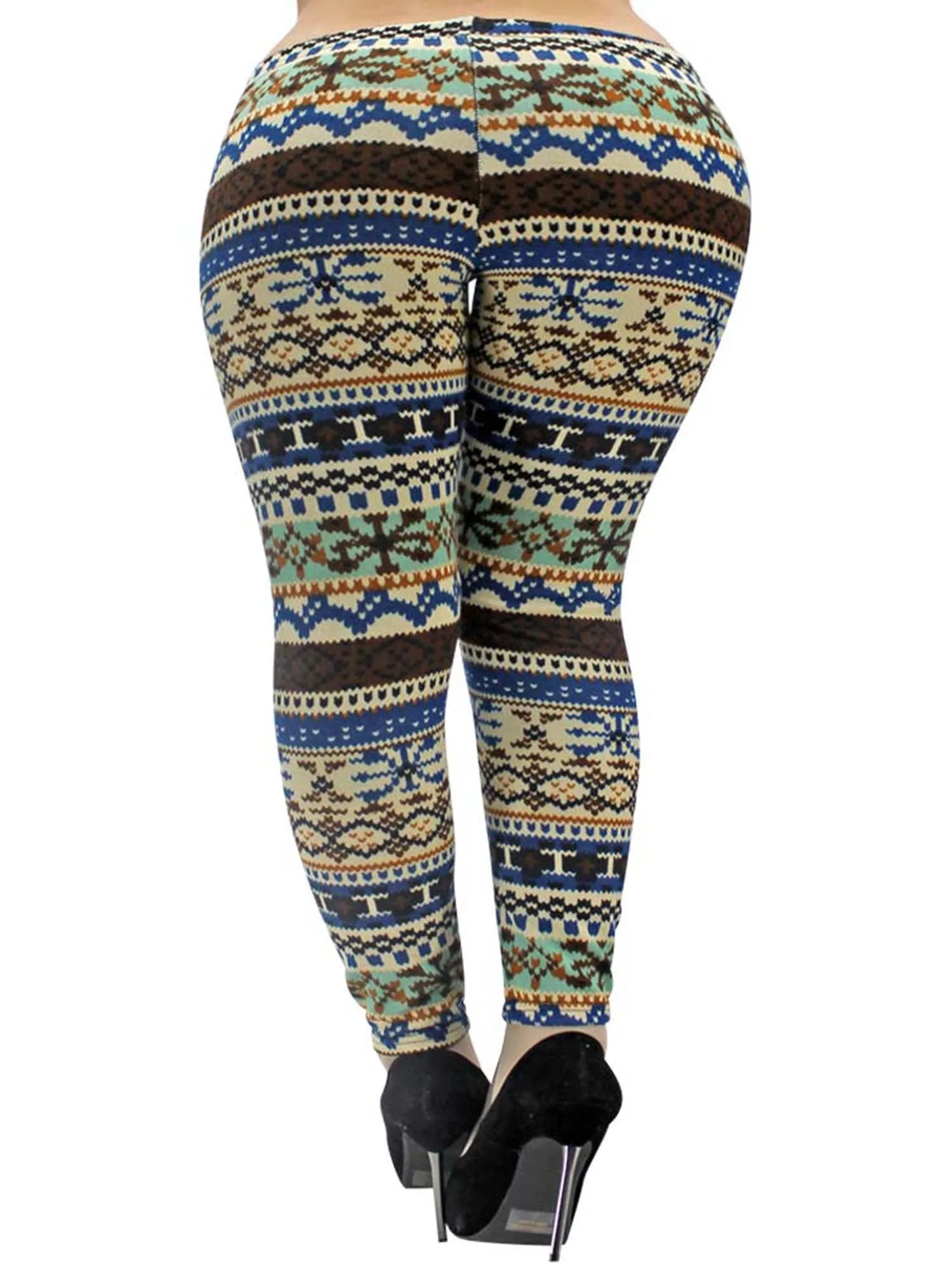 Plus Size Colorful Snowflake Print Leggings