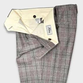 Rota Checkered Plaid Flannel Wool Trousers Smoke Grey