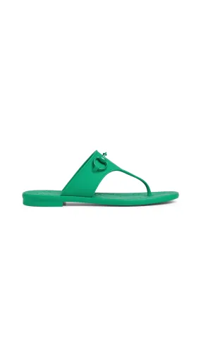 Rubber Thong Sandal with Horsebit - Green