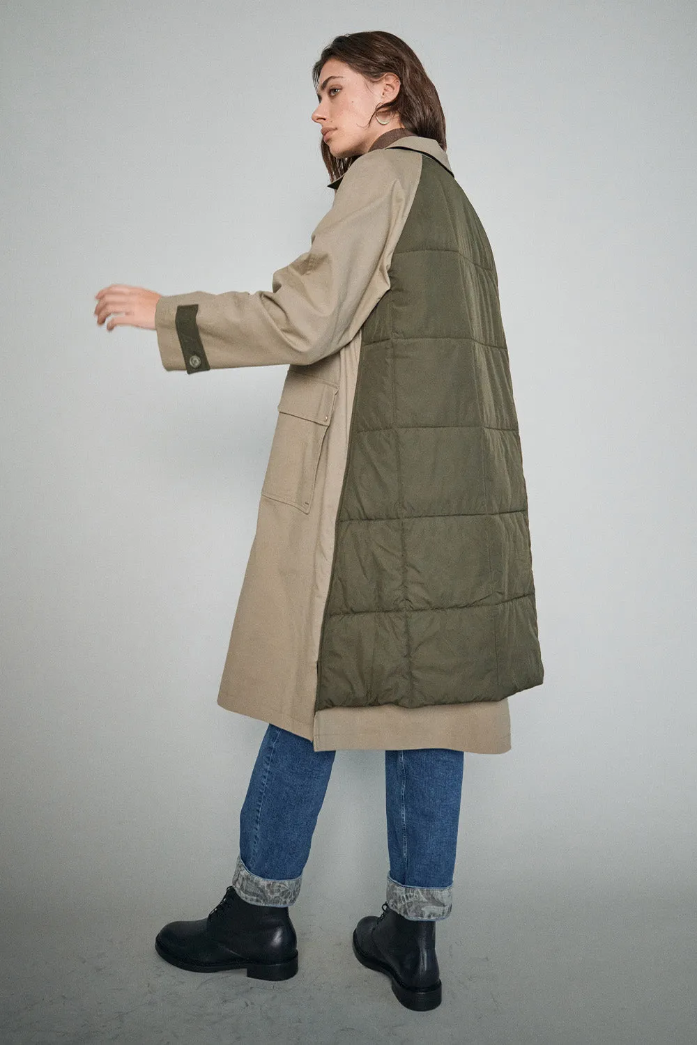 Souza Trench Quilt Coat  | Mermaid | Jakke fra Mos Mosh