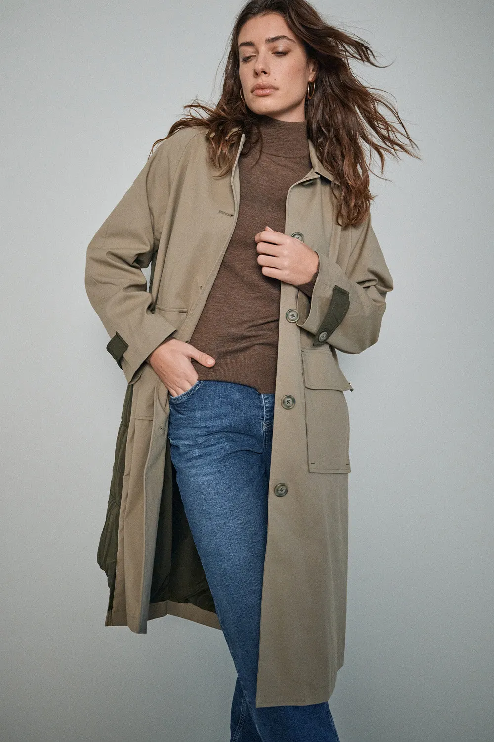 Souza Trench Quilt Coat  | Mermaid | Jakke fra Mos Mosh