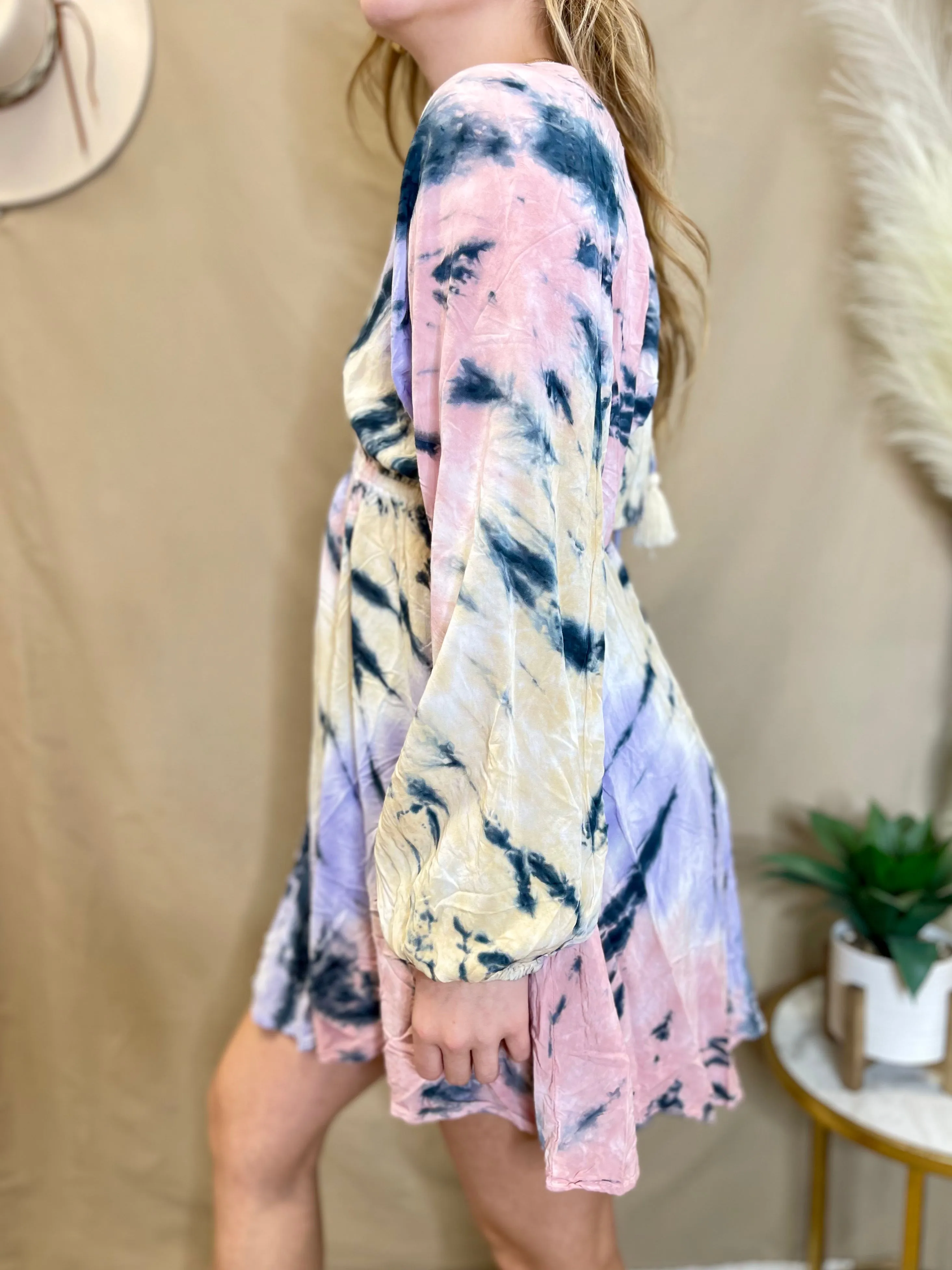 Surf Gypsy Blissful Swirl Tie Dye Satin Dress | Tie Dye