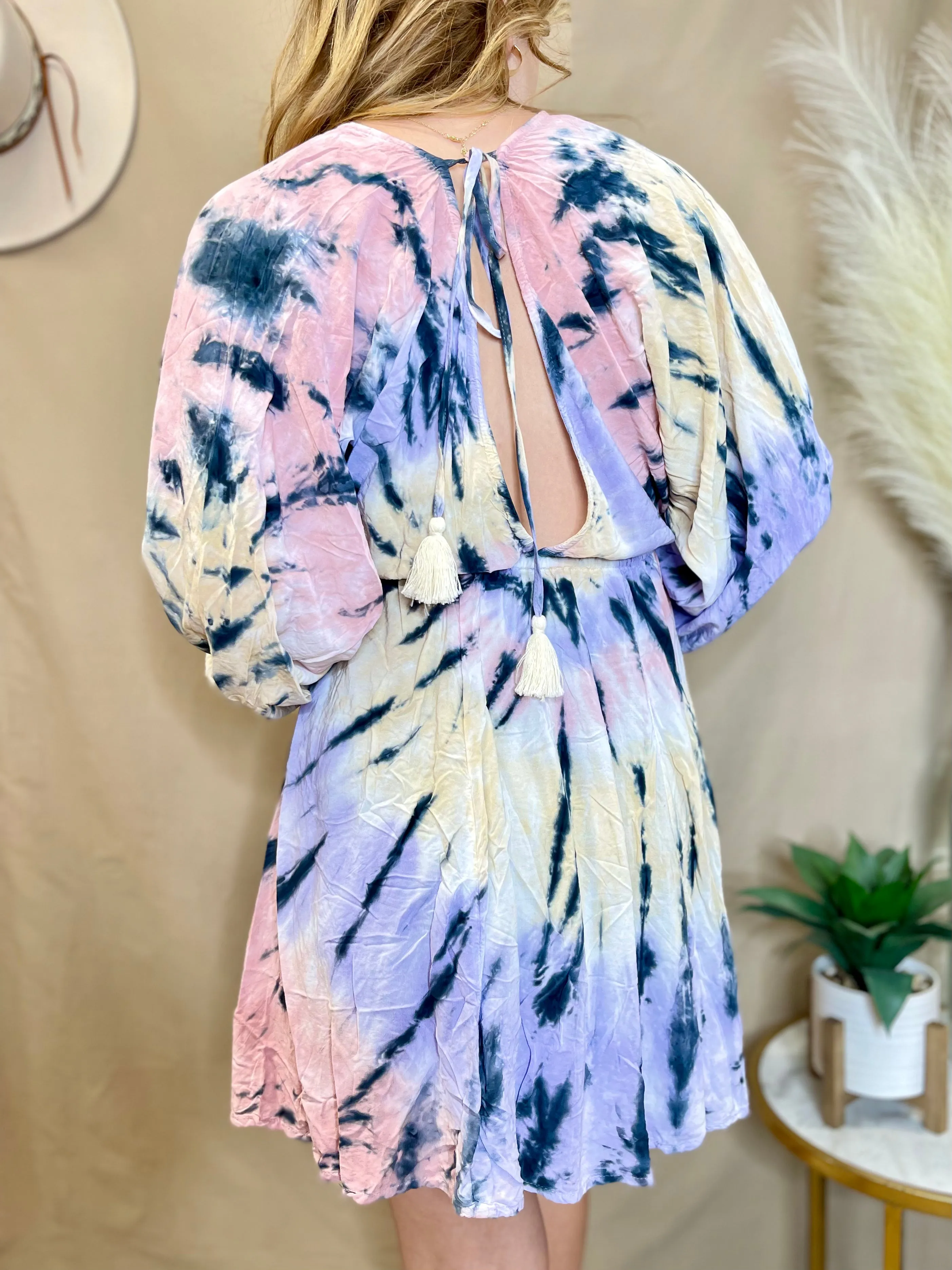 Surf Gypsy Blissful Swirl Tie Dye Satin Dress | Tie Dye