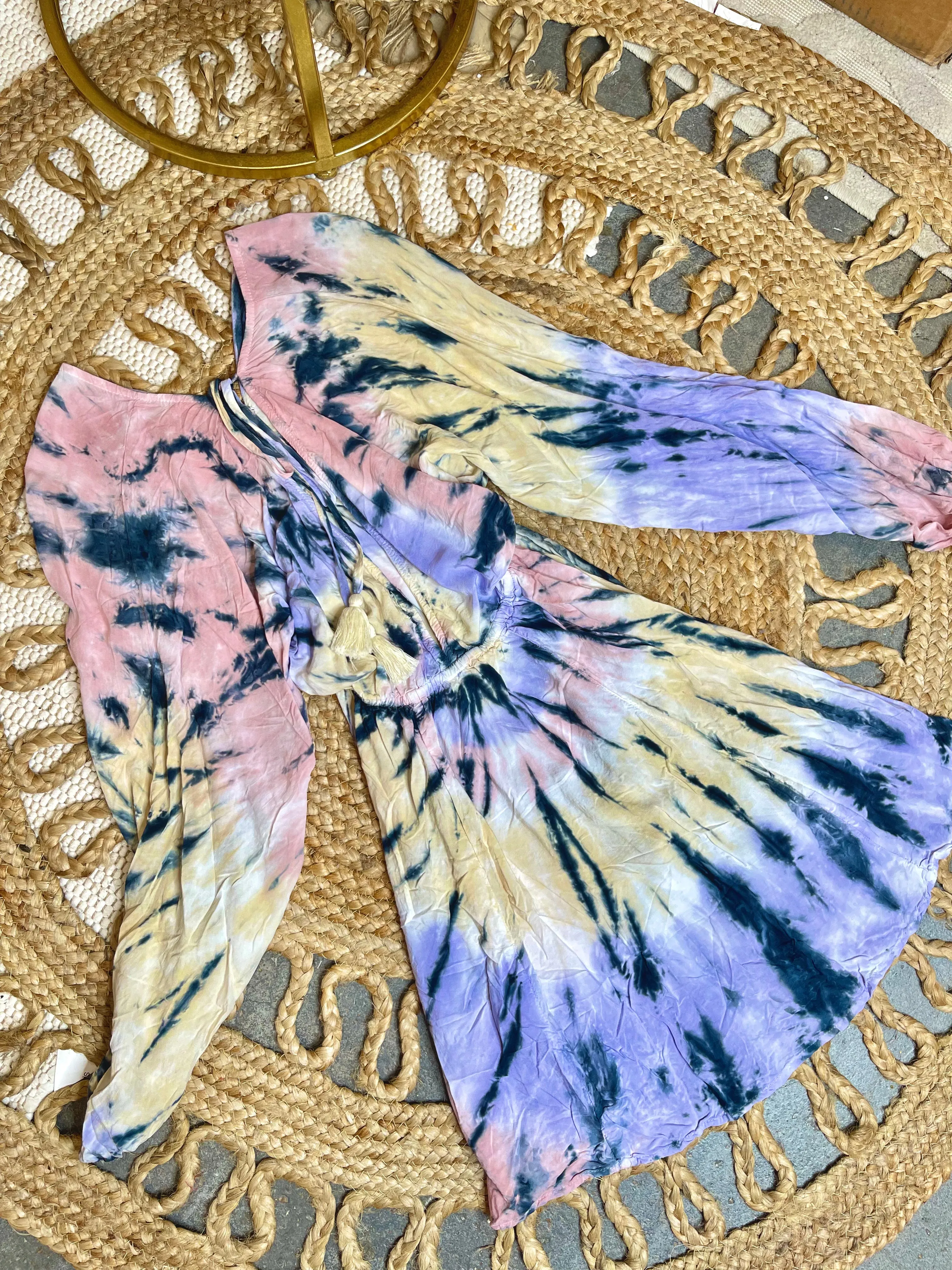 Surf Gypsy Blissful Swirl Tie Dye Satin Dress | Tie Dye