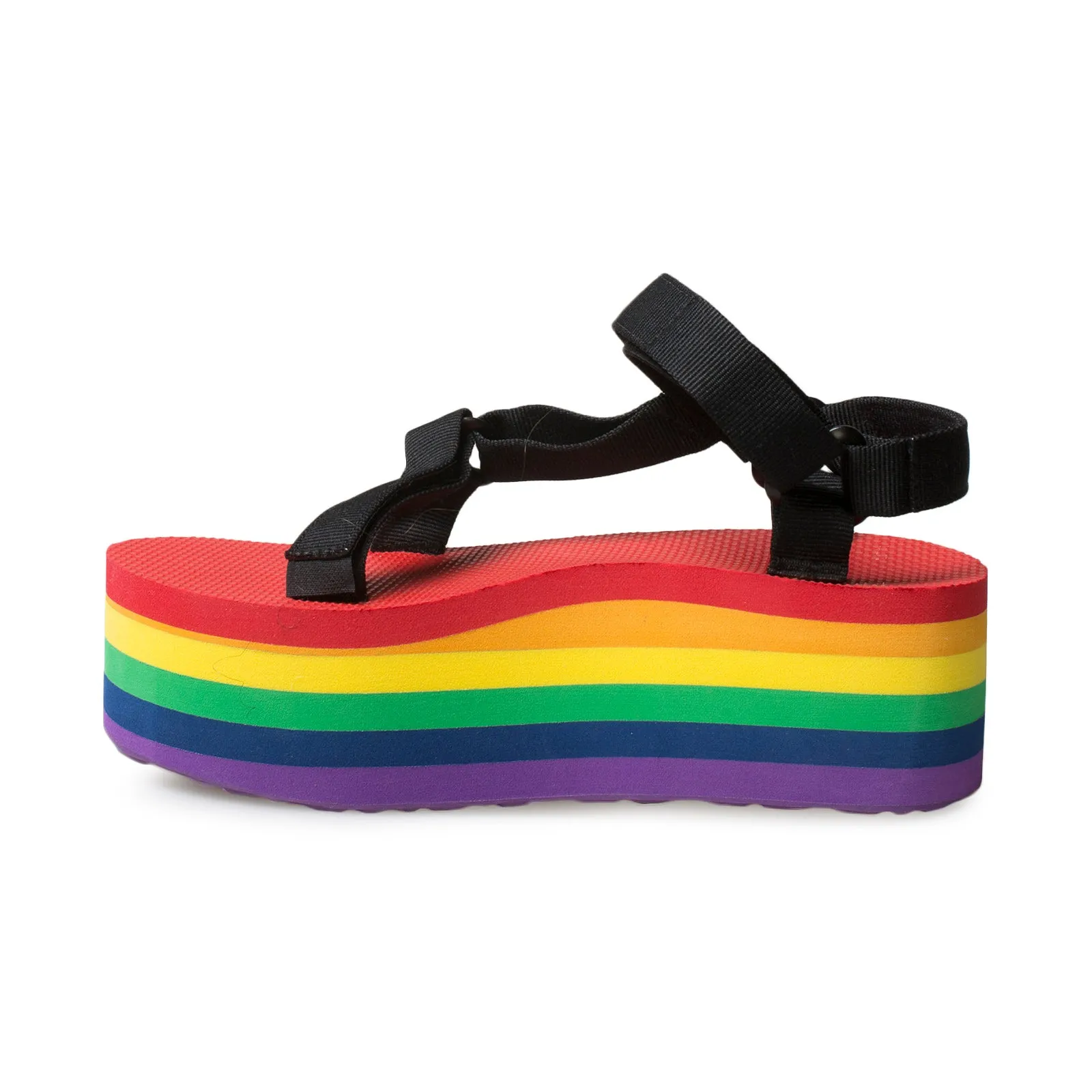 Teva Flatform Universal Stripe Black Rainbow Sandals - Women's