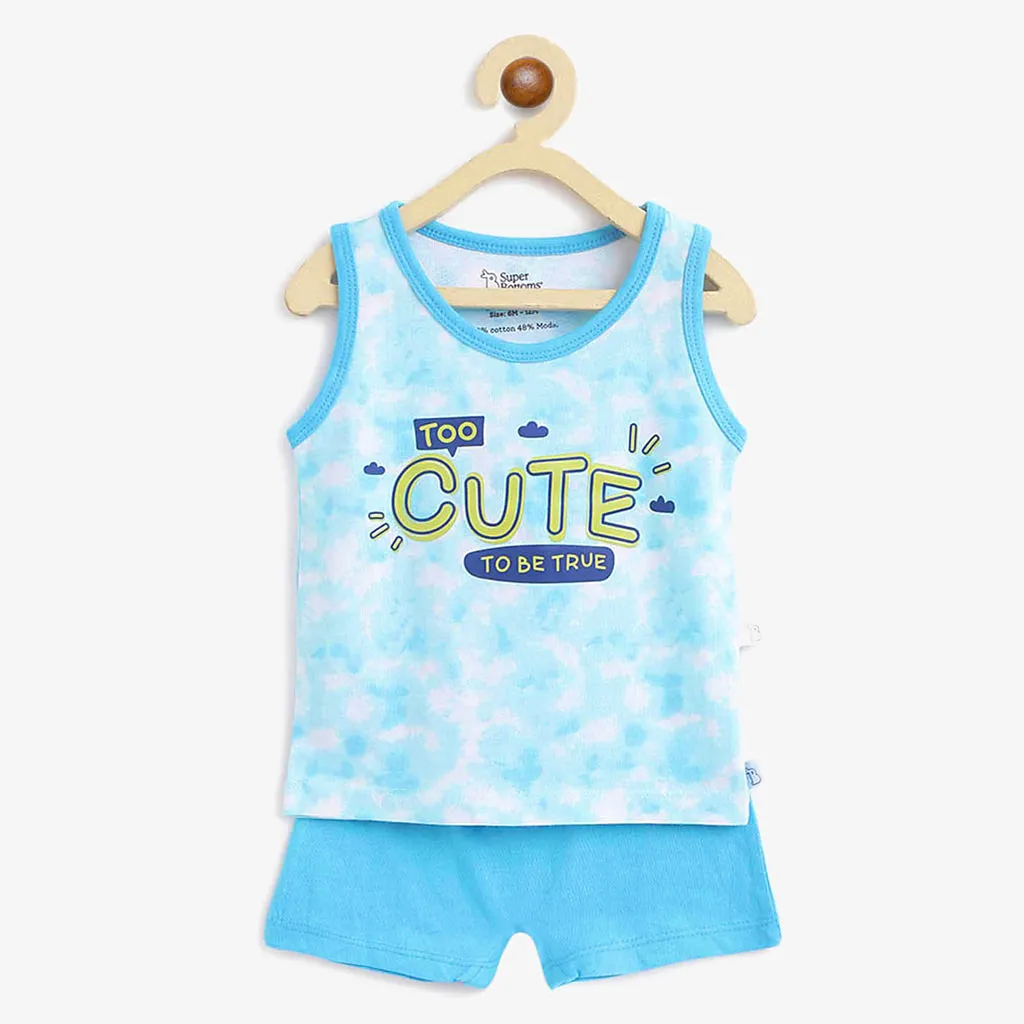 Top & Shorts Set - 2 pack - Mango Summers - Tie-Dye Blues (2-4 years)