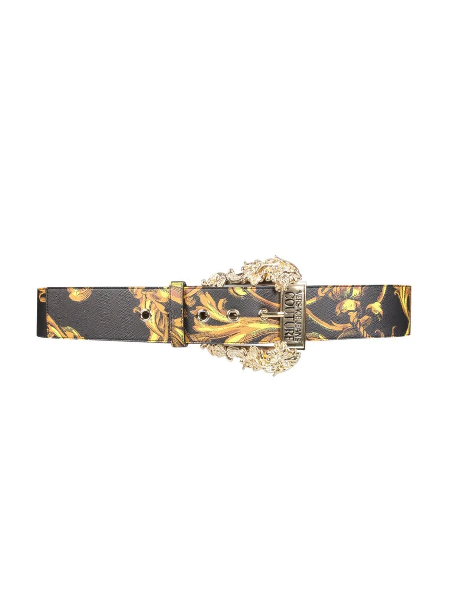 Versace Jeans Couture Baroque Print Buckle Belt