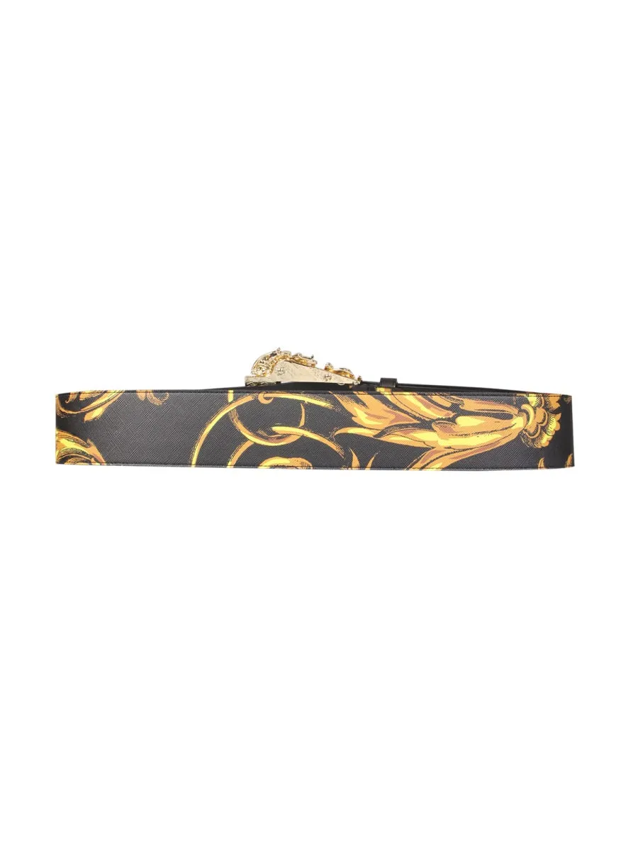 Versace Jeans Couture Baroque Print Buckle Belt