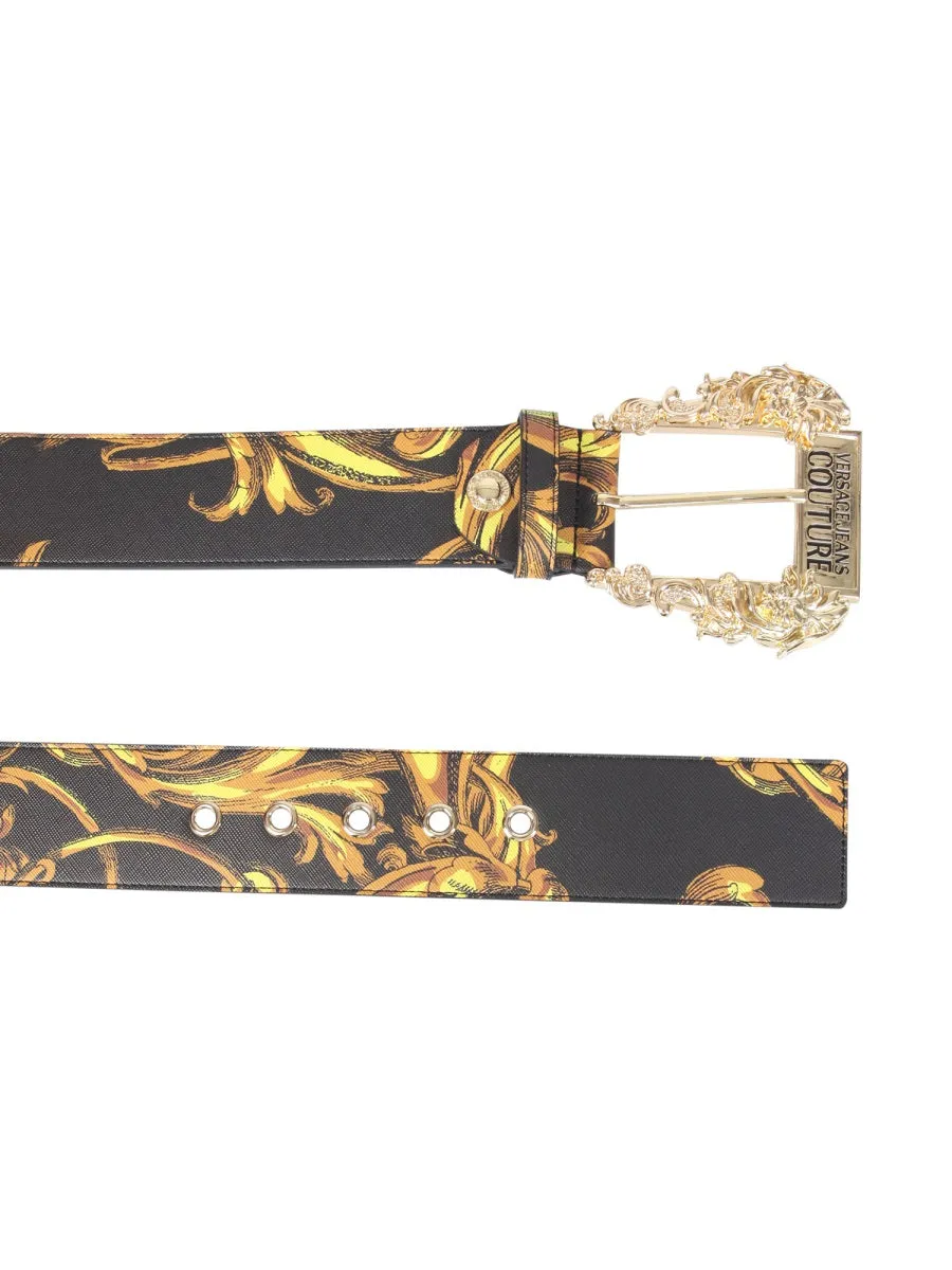 Versace Jeans Couture Baroque Print Buckle Belt