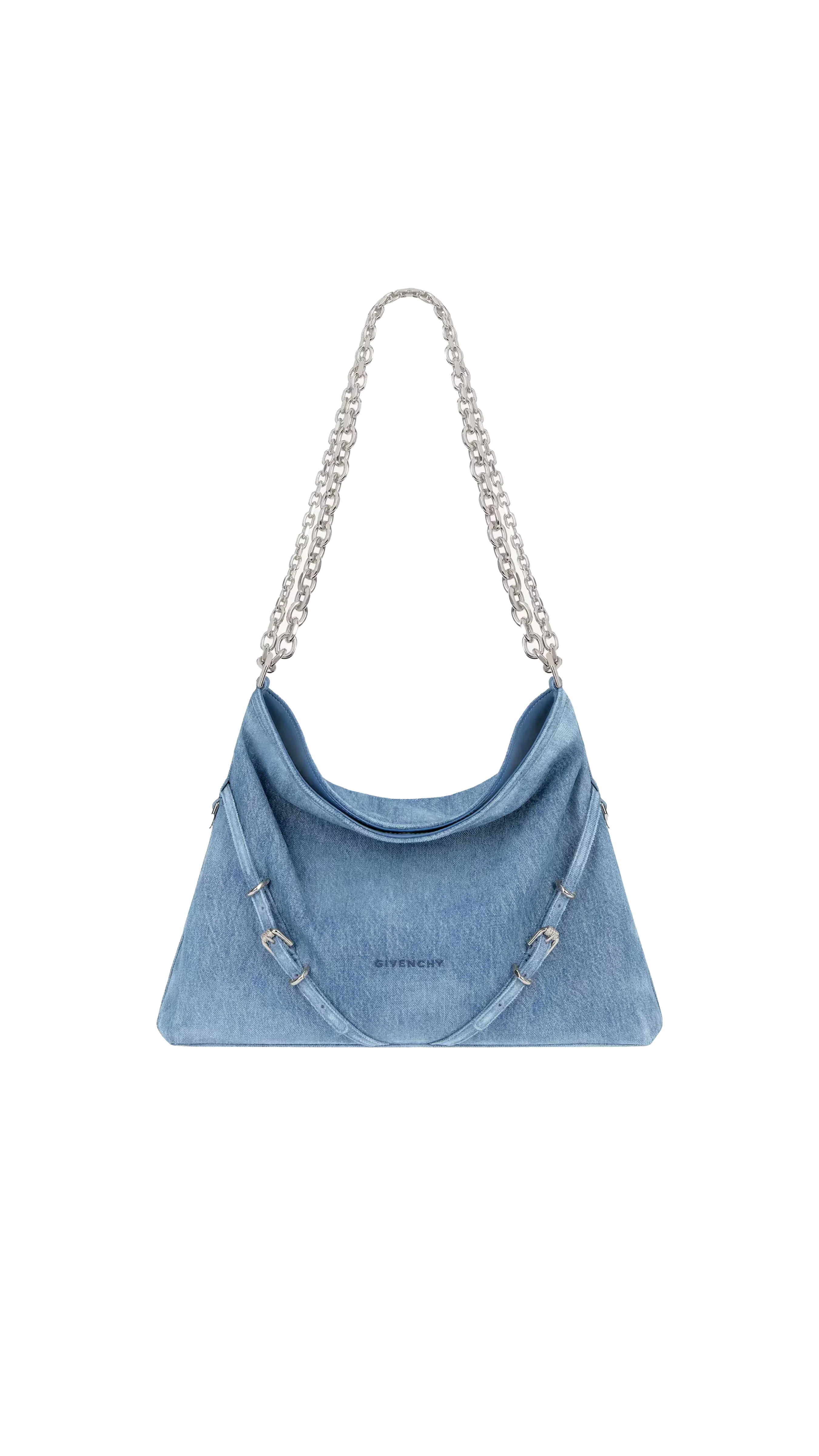 Voyou Medium Bag in Washed Denim - Blue