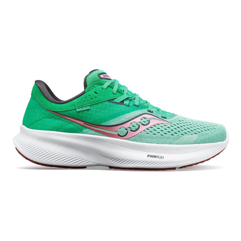 Women's Saucony Ride 16, Sprig/Peony, 9 D Wide