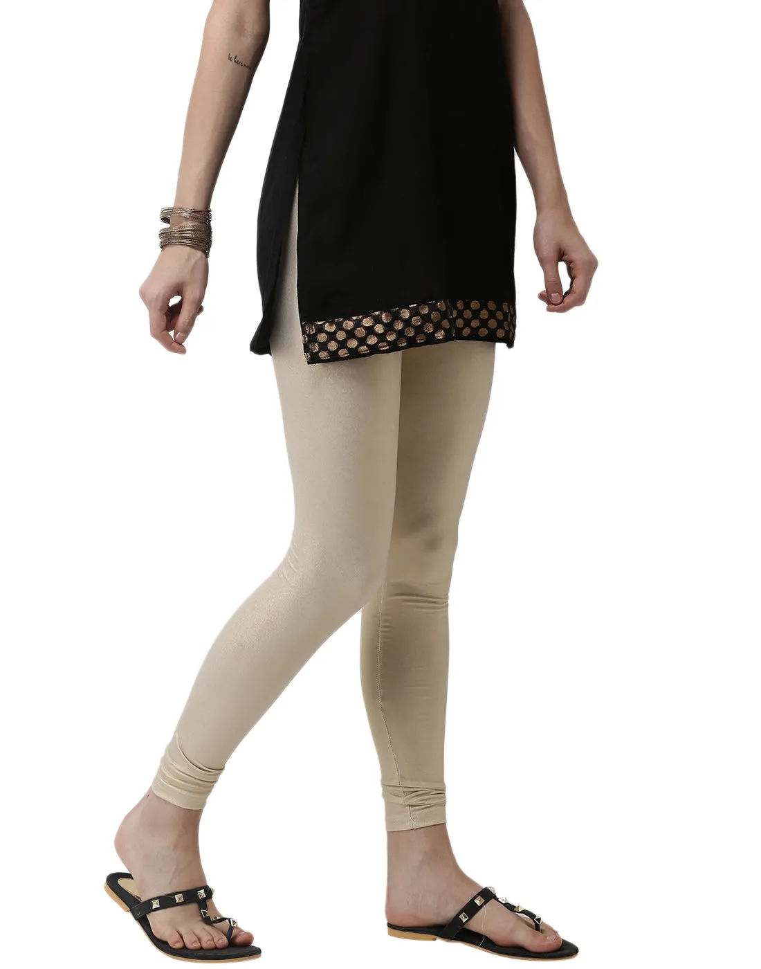 Women’s Shimmer Leggings Light Gold