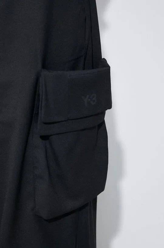 Y-3 wool blend trousers Refined Woven Cargo black color IN4373