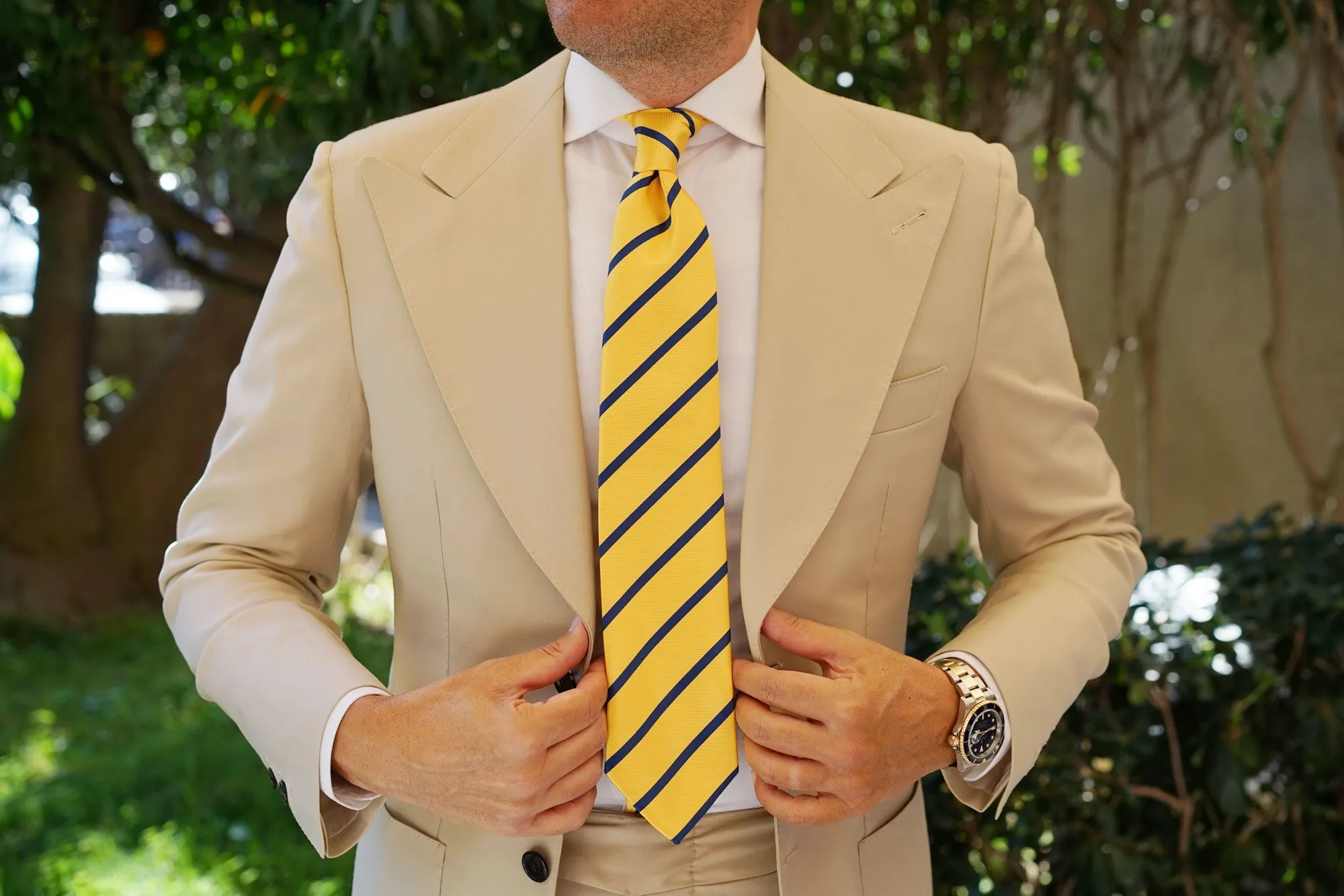 Yellow Pencil Stripe Tie