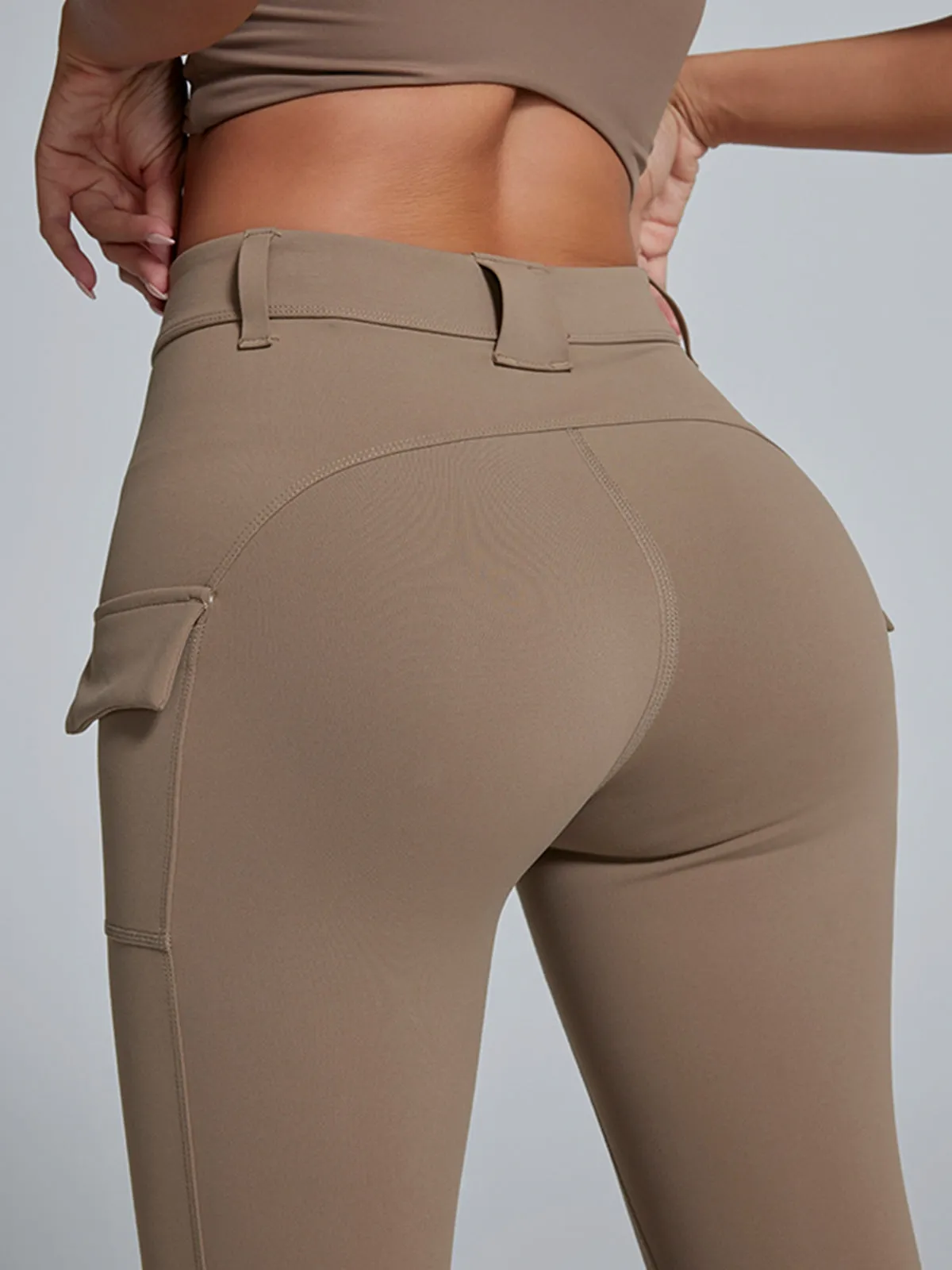 ZASUWA Female Cargo Style Fake Pocket Leggings